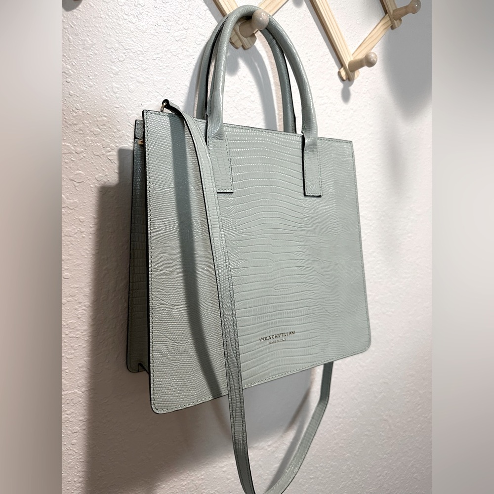 Viola Castellani Italian Leather Purse Sage Bag